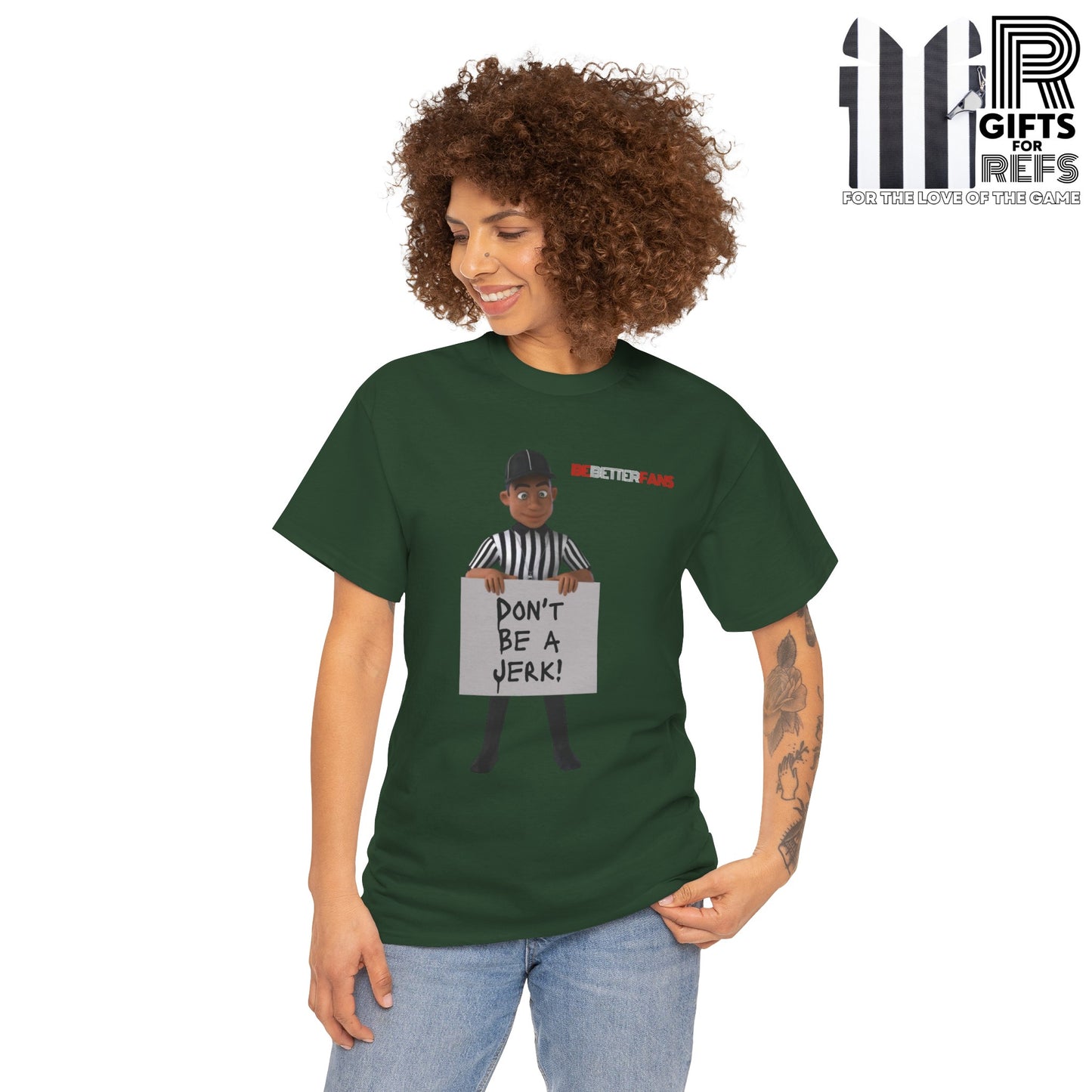 Don't Be a Jerk Unisex Cotton Tee | Gifts for Refs | Be Better Fans | Funny Referee Tee | For Sports Officials | Screen Print t-shirt