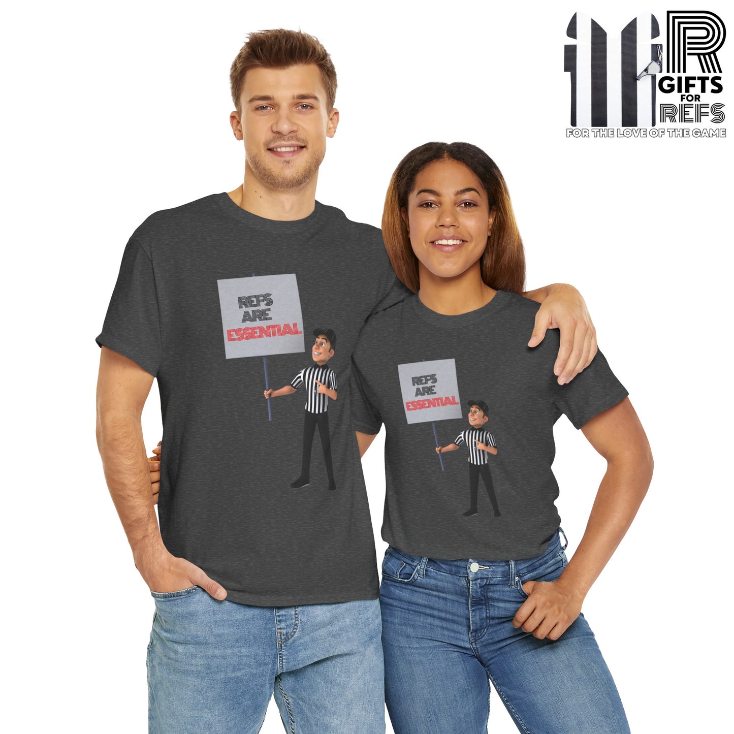 Refs Are Essential Too Cotton Tee | Gift for Refs | Screen Print T shirt | Referee community | Sports Official shirt | Ref Appreciation tee | Perfect gift for a Ref