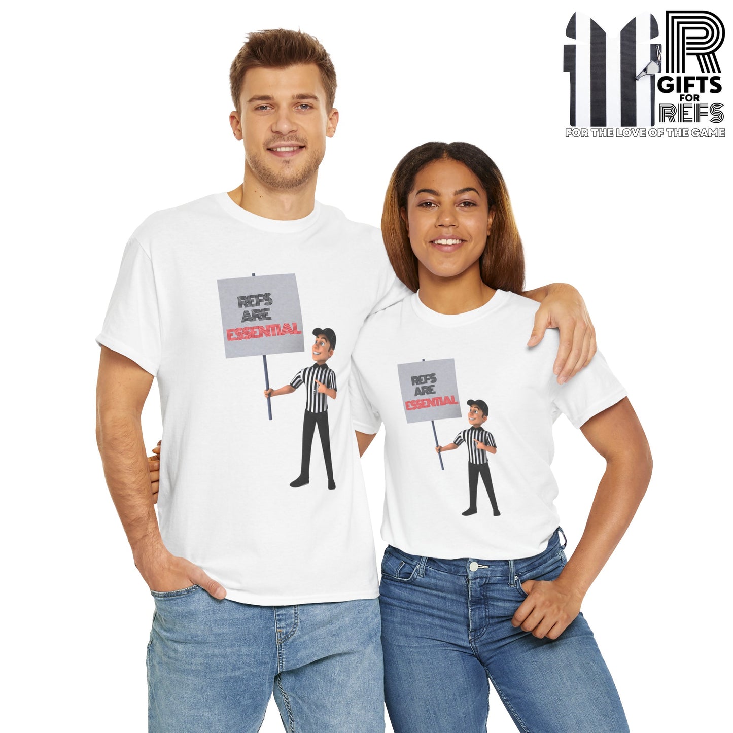 Refs Are Essential Too Cotton Tee | Gift for Refs | Screen Print T shirt | Referee community | Sports Official shirt | Ref Appreciation tee | Perfect gift for a Ref