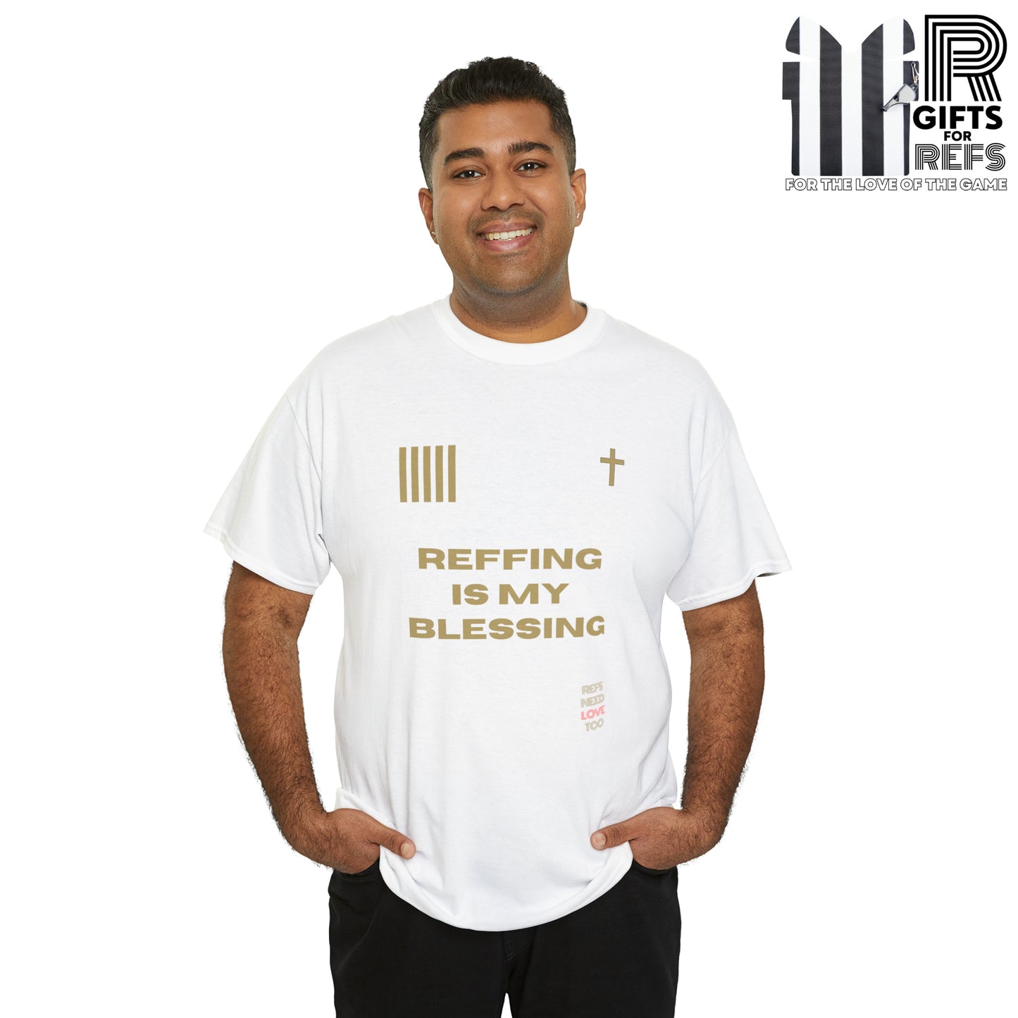 Reffing Is My Blessing Heavy Cotton Tee | Referee gifts | Screen print t-shirt | Christian Refs | For the love of officiating | Christmas gift for refs