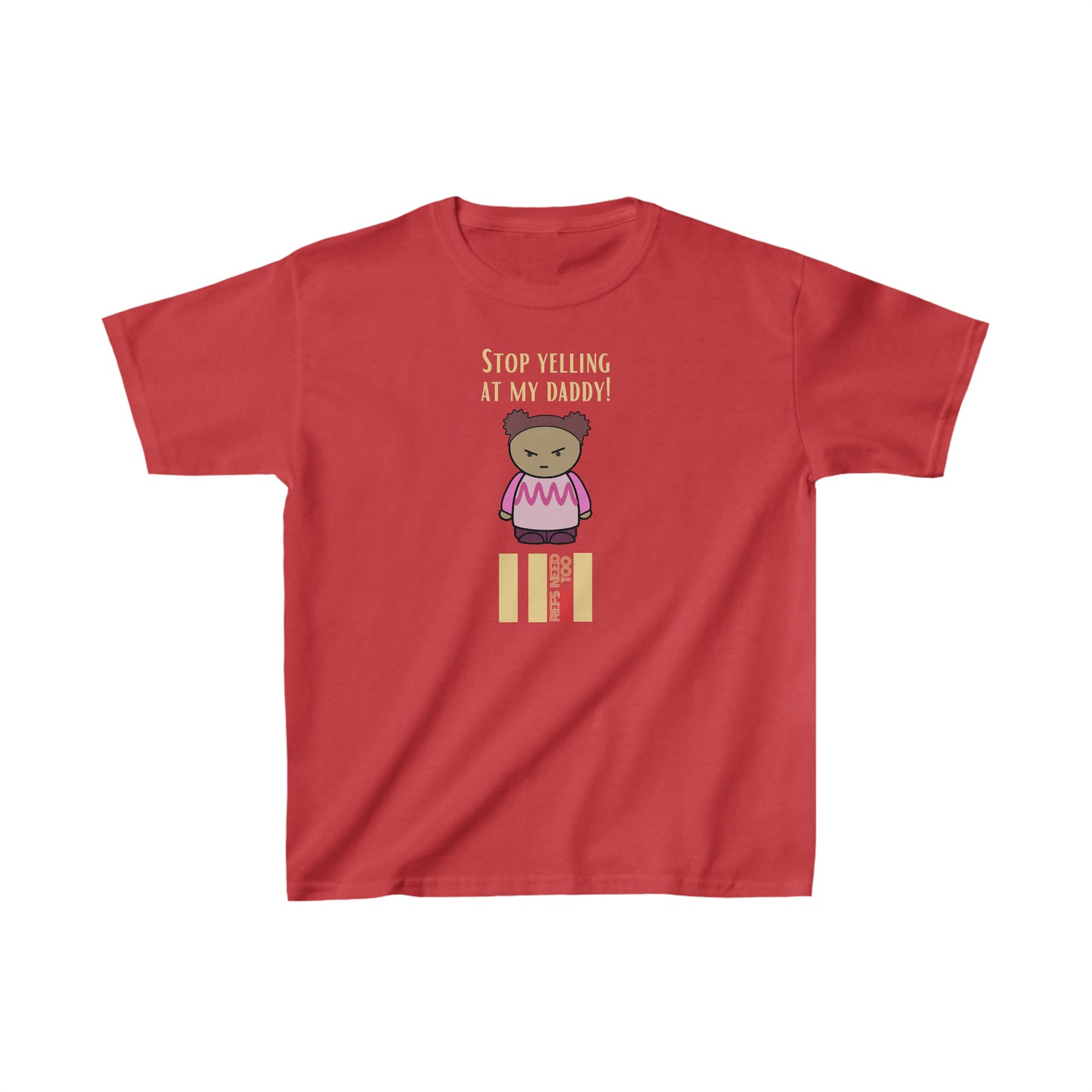 Stop yelling at my dad | Kids Heavy Cotton Tee | For the Daughter of the Ref | Screen print t-shirt | Gift for ref's family | Proud daughter
