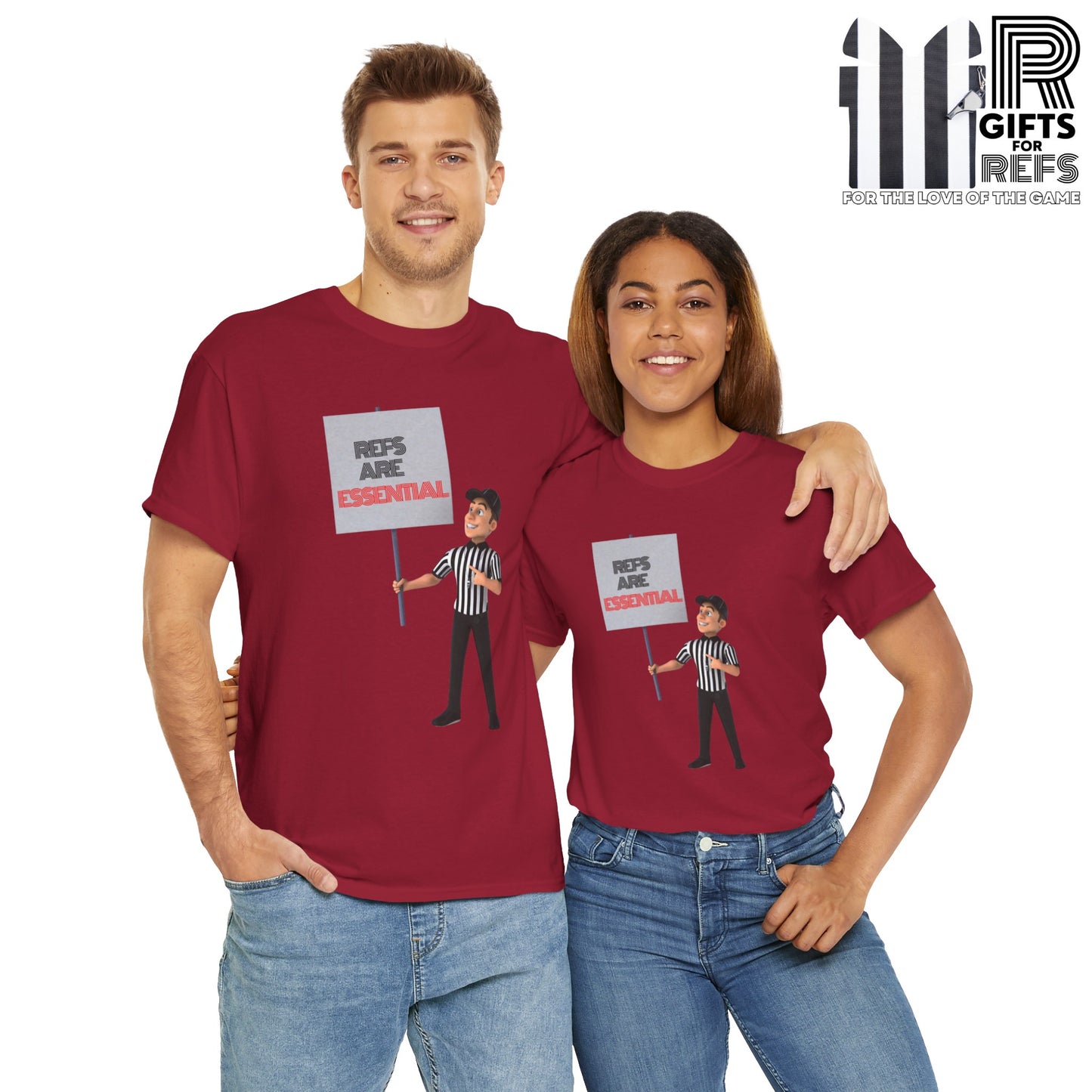 Refs Are Essential Too Cotton Tee | Gift for Refs | Screen Print T shirt | Referee community | Sports Official shirt | Ref Appreciation tee | Perfect gift for a Ref