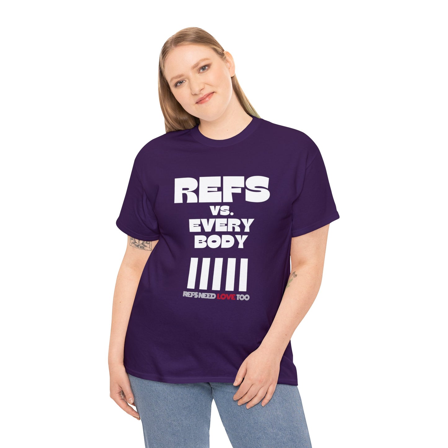 Refs Vs. Everybody Unisex Heavy Cotton Tee | Big Letters | Gifts for referees | For Sports Officials