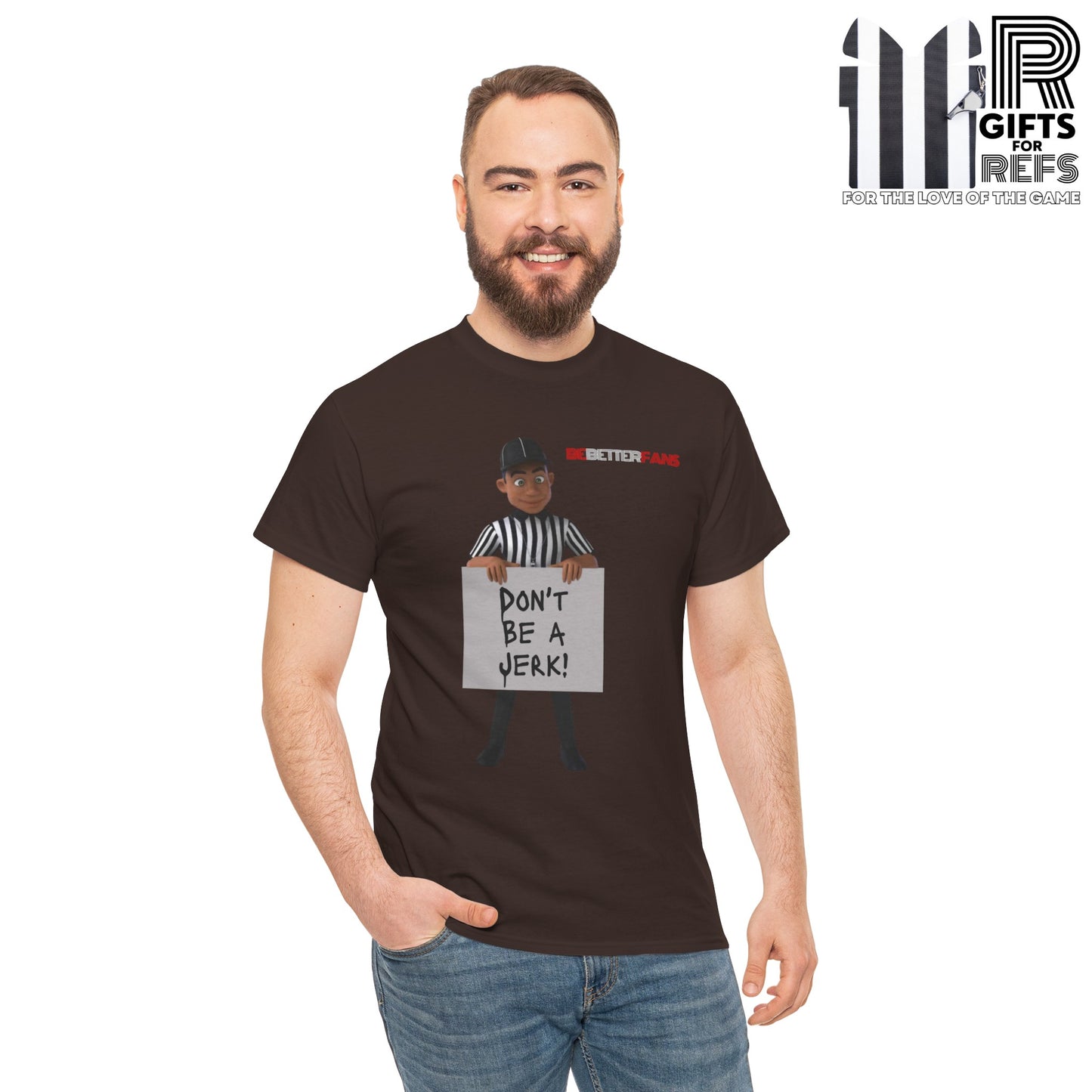 Don't Be a Jerk Unisex Cotton Tee | Gifts for Refs | Be Better Fans | Funny Referee Tee | For Sports Officials | Screen Print t-shirt