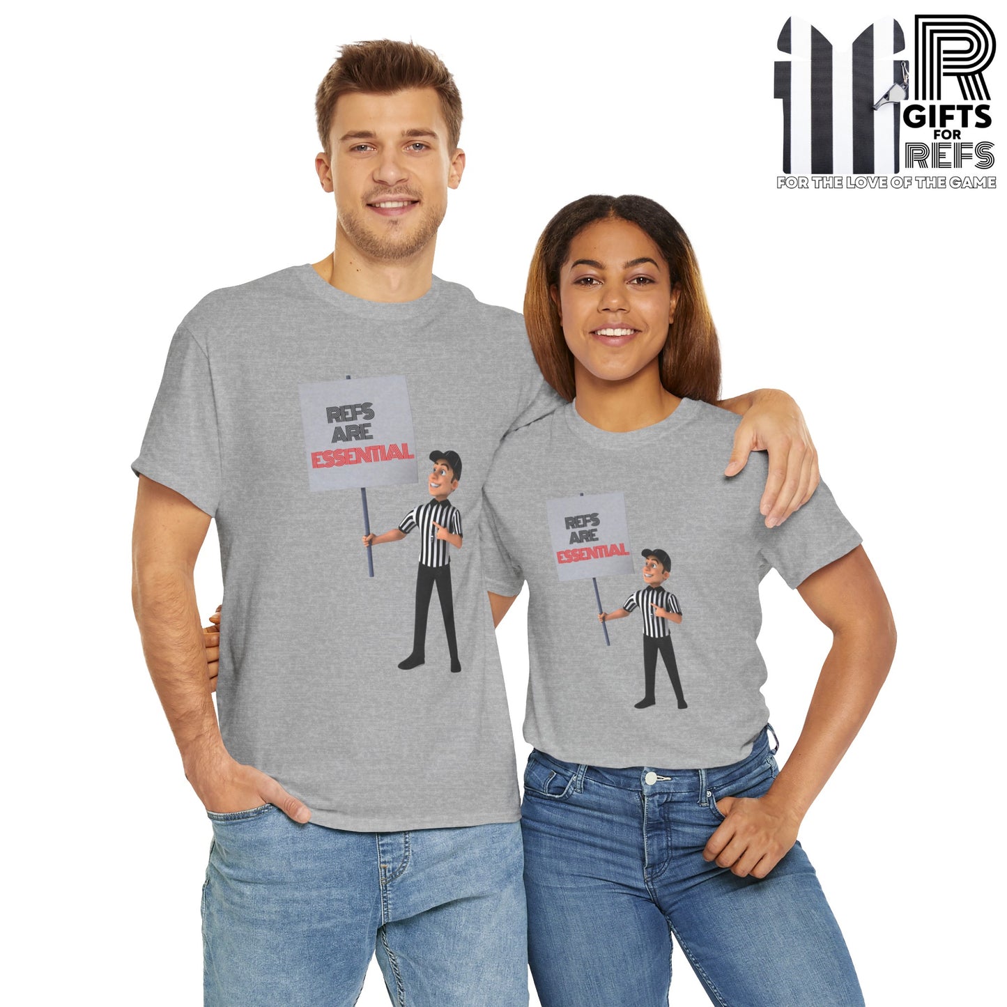 Refs Are Essential Too Cotton Tee | Gift for Refs | Screen Print T shirt | Referee community | Sports Official shirt | Ref Appreciation tee | Perfect gift for a Ref