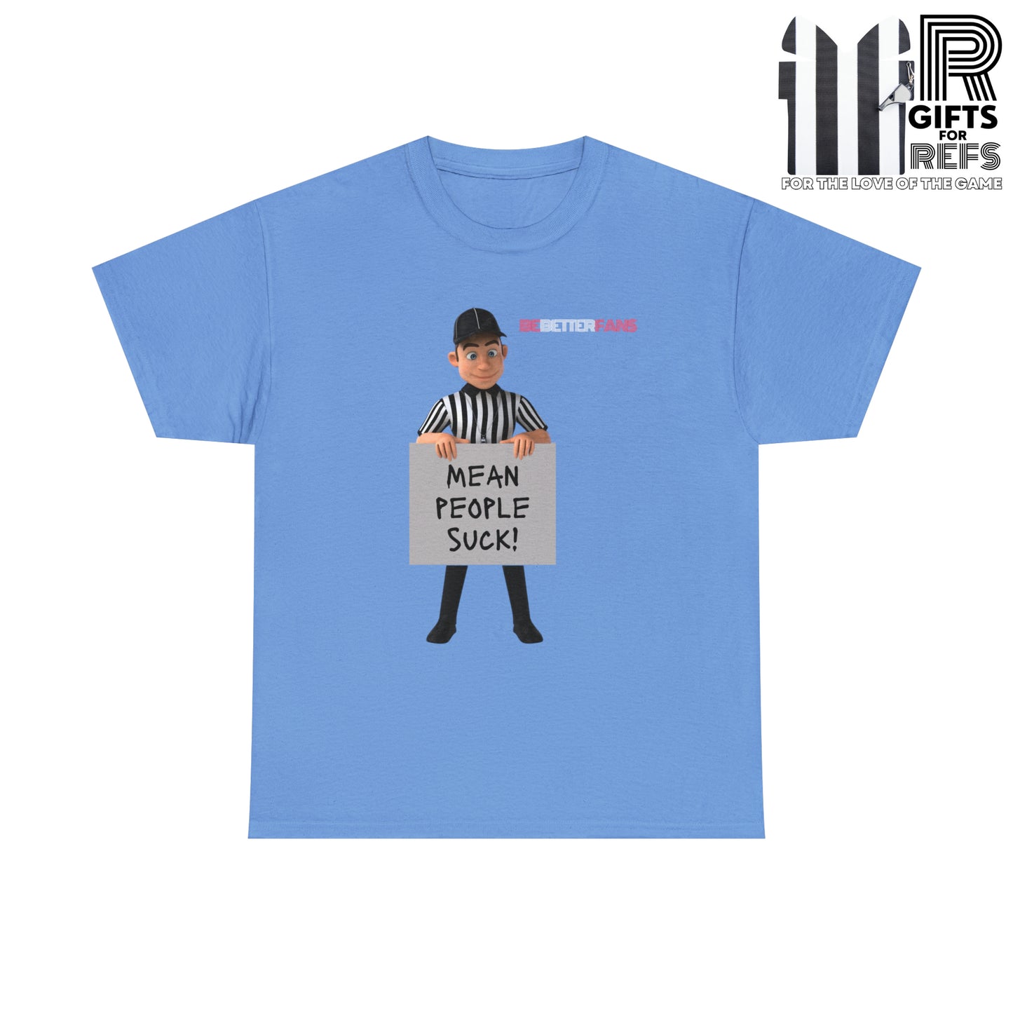 Mean People Suck Unisex Cotton Tee | Cartoon Ref Shirt | Gifts for Refs | For Sports Officials | Screen print t-shirt