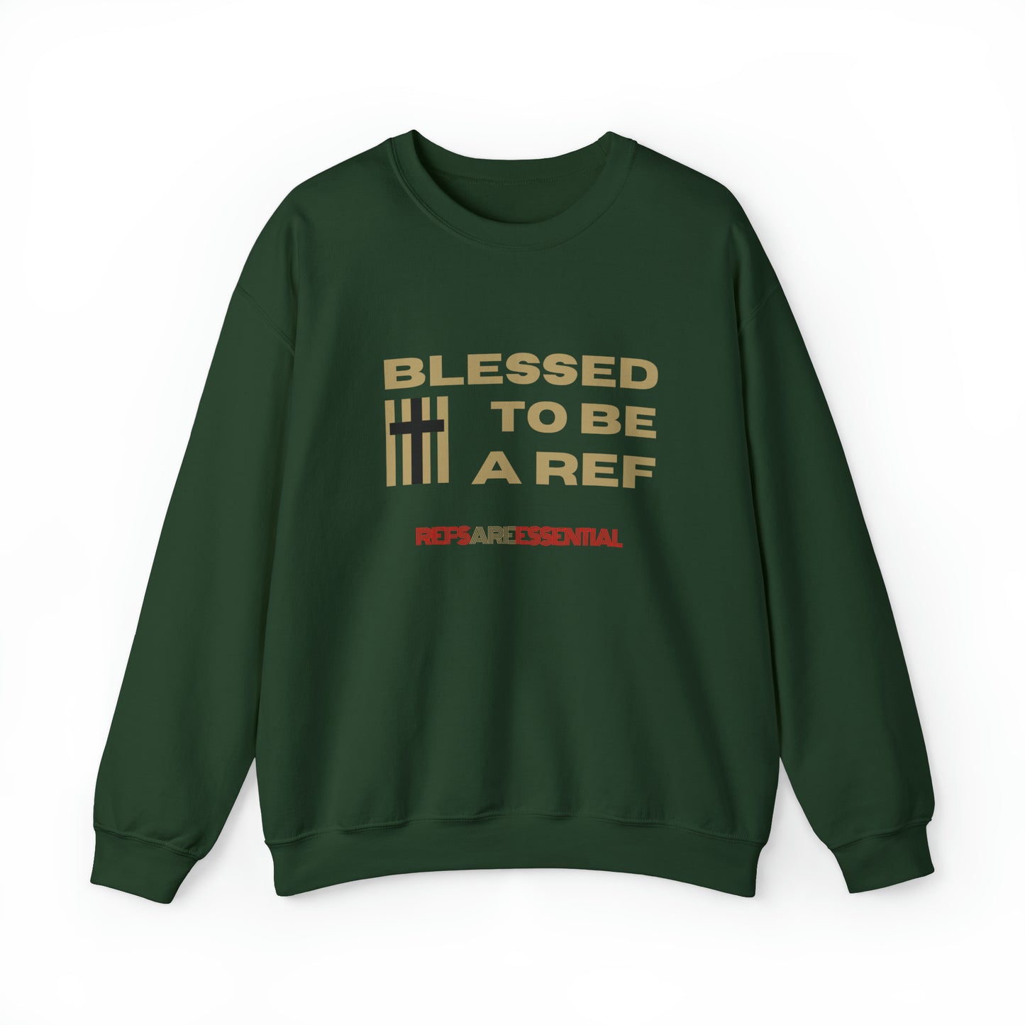 Blessed To Be A Ref Unisex Heavy Crewneck Sweatshirt | Great Gift For Referees | For Christian Sports Officials | Refs Are Essential Workers