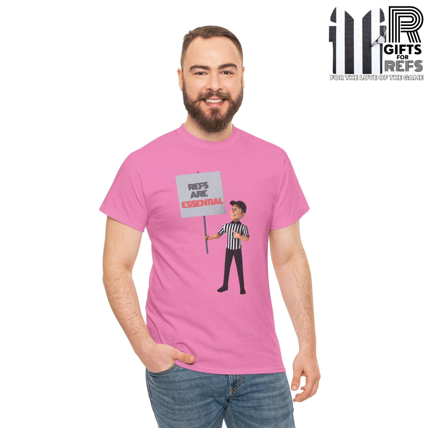Refs Are Essential Too Cotton Tee | Gift for Refs | Screen Print T shirt | Referee community | Sports Official shirt | Ref Appreciation tee | Perfect gift for a Ref