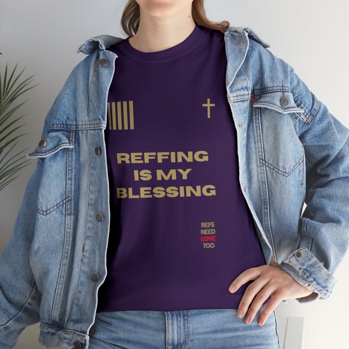 Reffing Is My Blessing Heavy Cotton Tee | Referee gifts | Screen print t-shirt | Christian Refs | For the love of officiating | Christmas gift for refs