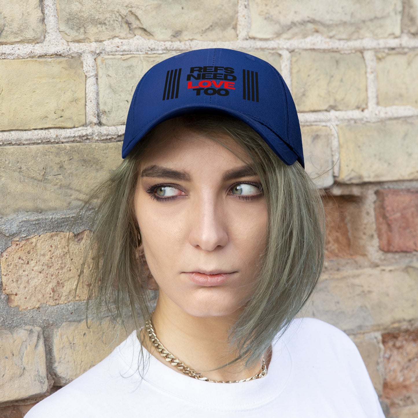 Refs Need Love Too Embroidered Hat | Unisex Twill Cap | For sports officials | Statement hat | Great gift idea for Refs and Umps | Adjustable | 100% Cotton
