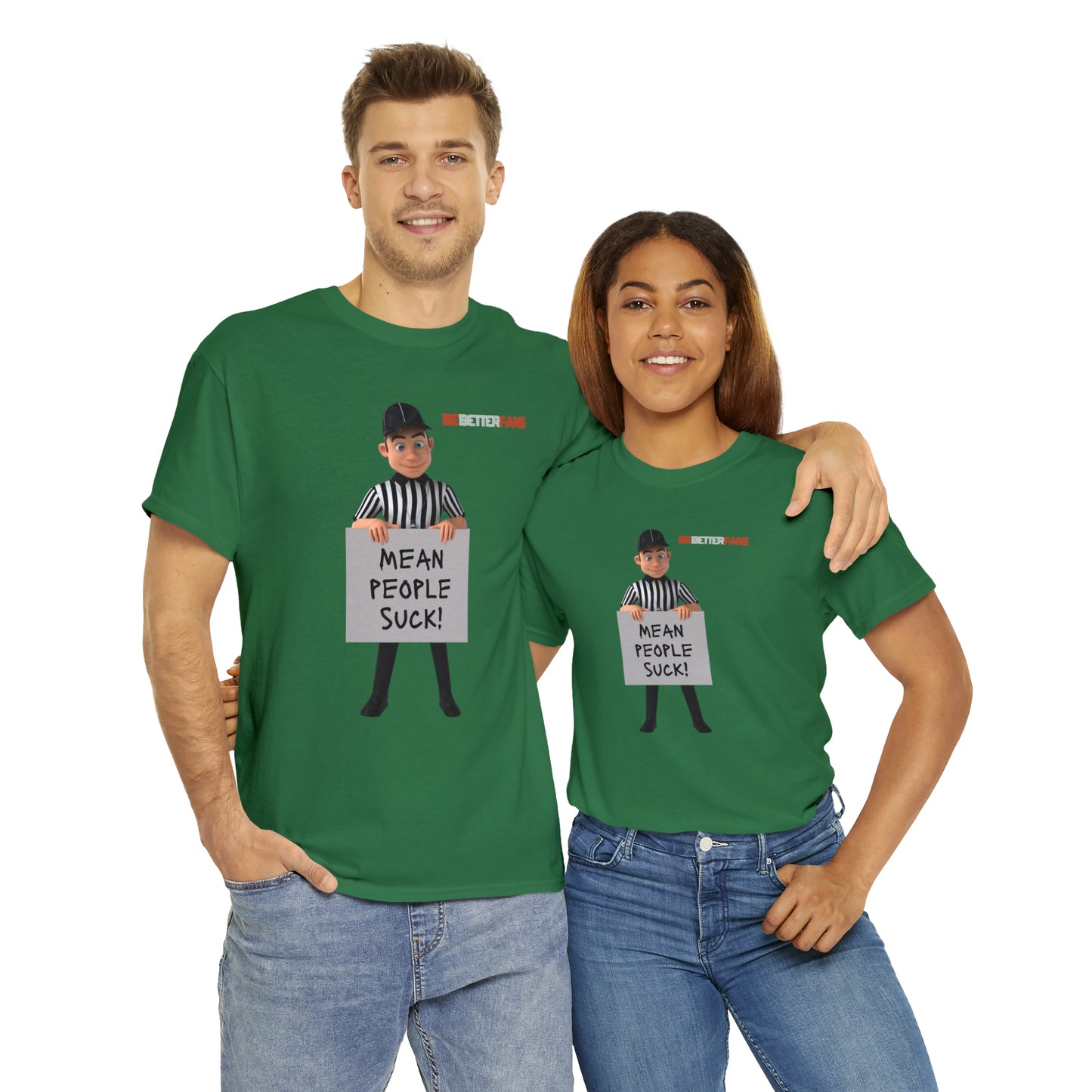 Mean People Suck Unisex Cotton Tee | Cartoon Ref Shirt | Gifts for Refs | For Sports Officials | Screen print t-shirt