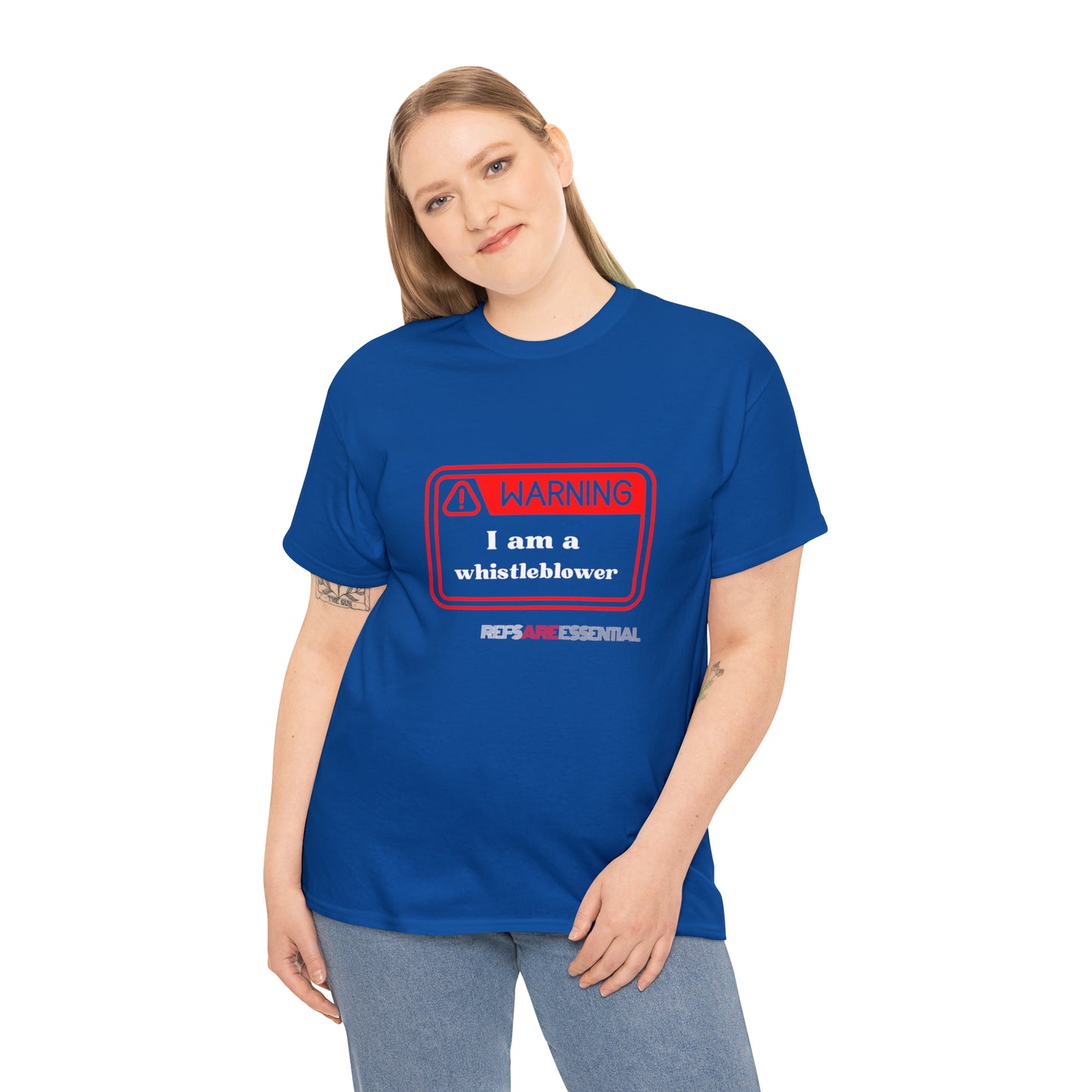 Whistleblower Unisex Cotton Tee | Perfect Gift for Refs | Referee t-shirt | For sports officials | Funny Referee shirt | Warning shirt