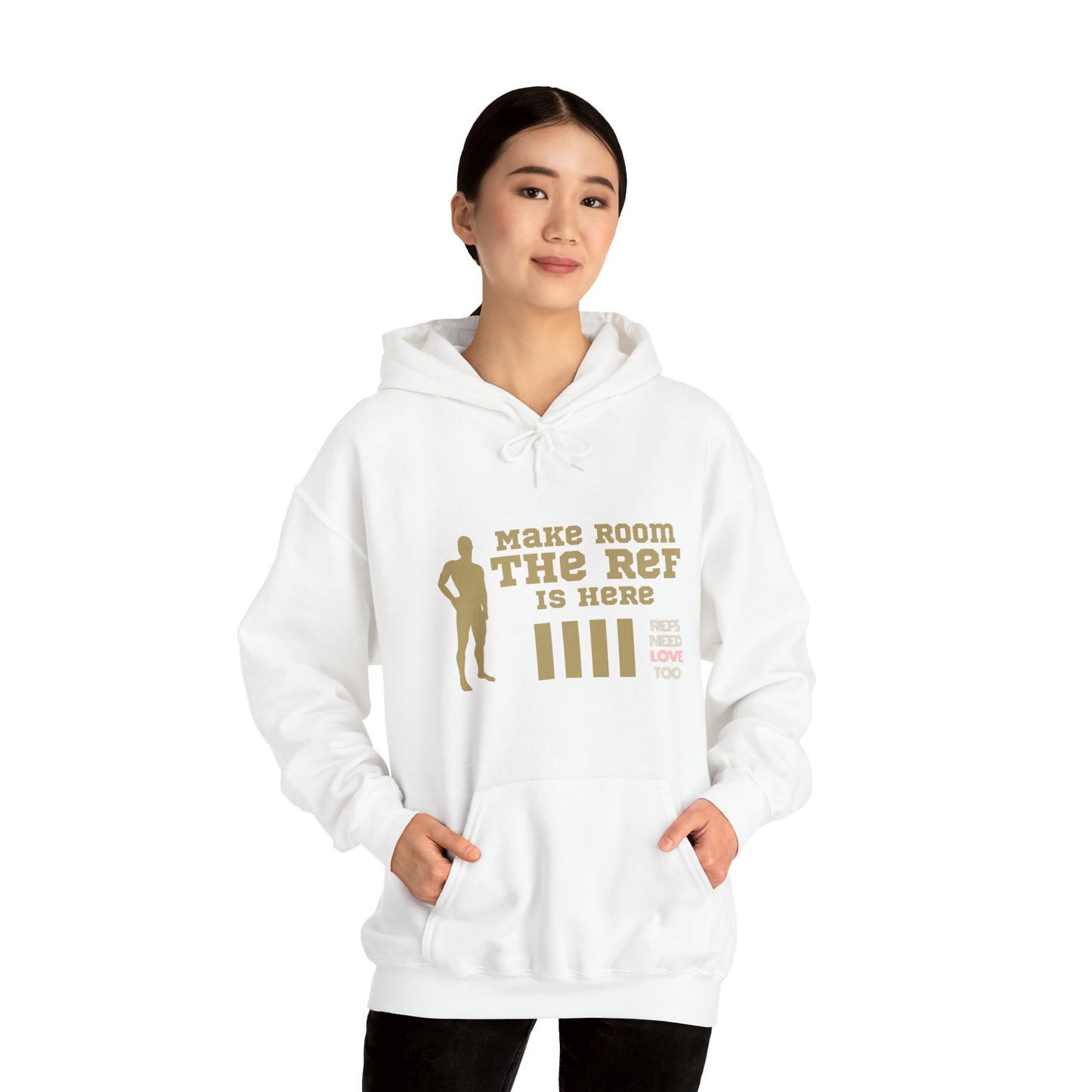 The Ref is Here Unisex Heavy Blend™ Hooded Sweatshirt | For referees | Great gifts for sports officials | Funny sweatshirt