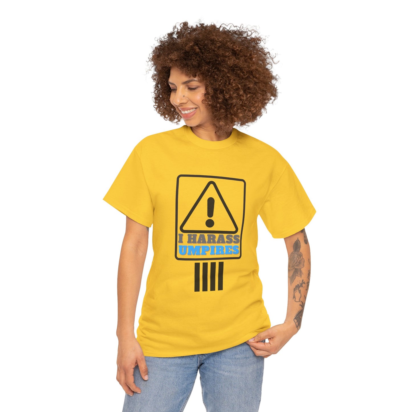 I Harass Umps | Heavy Cotton Tee | For the fans who don't like umpires | Screen printed | Five color options | Sizes S-5XL