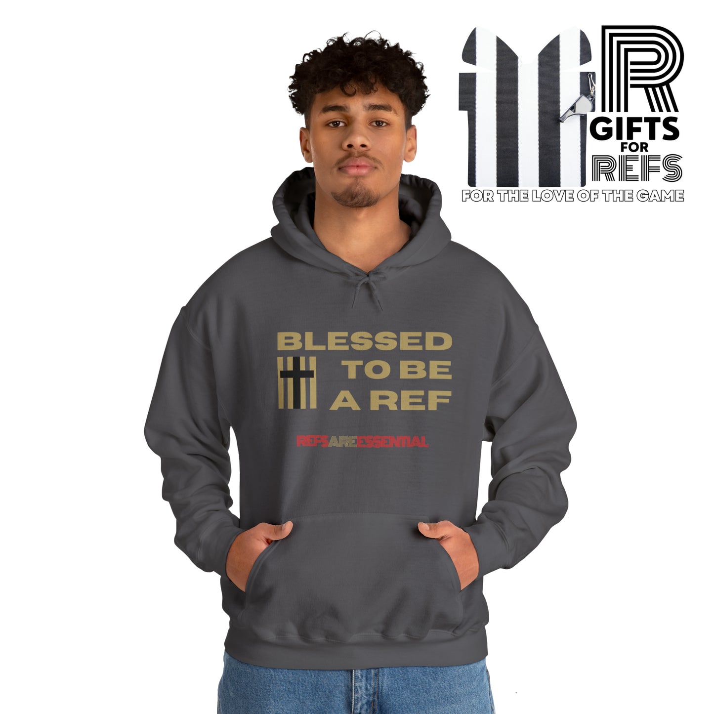 Blessed To Be A Ref Unisex Heavy Blend™ Hooded Sweatshirt | Ref Hoodie | For Referees | For Sports Officials