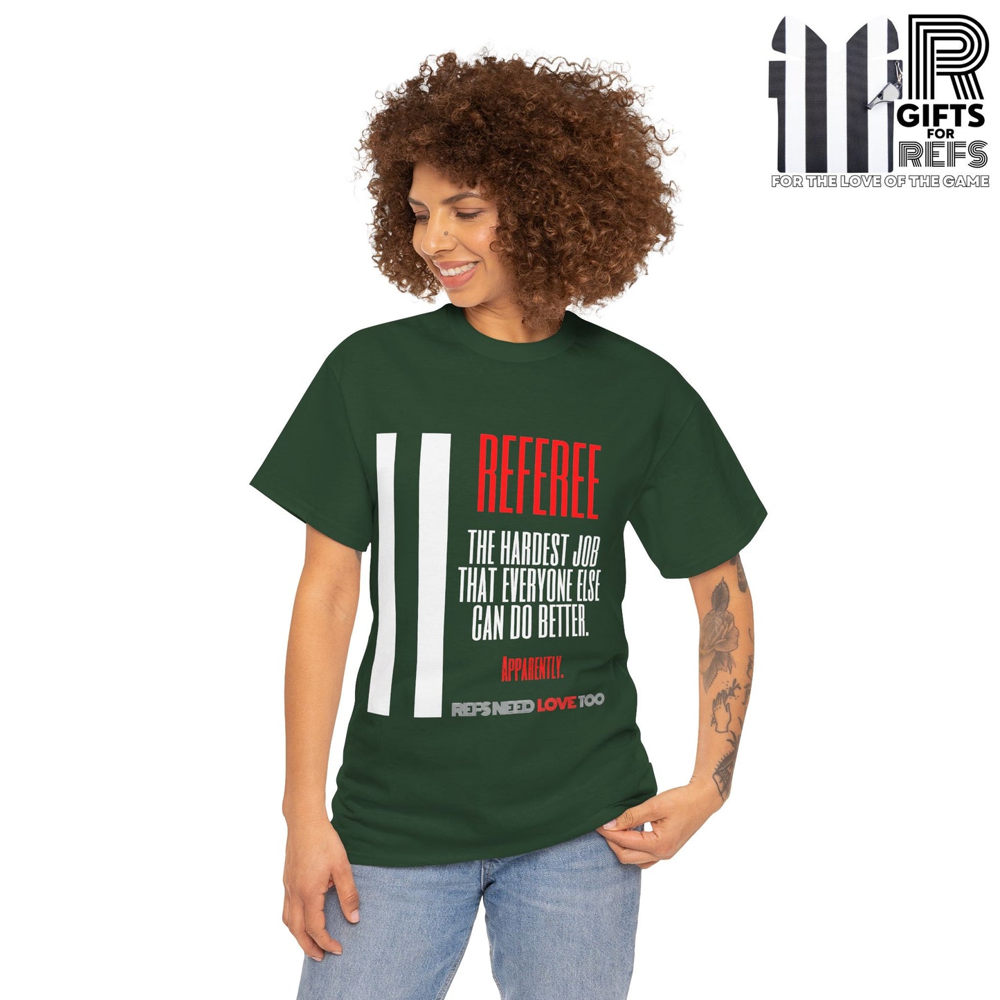 The Hardest Job Cotton Tee | Great Gift for Refs | Referee Gifts | For Sports Officials | For Umpires | Screen printed | Shirt for referees | Referee appreciation
