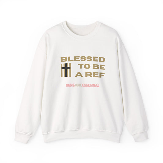 Blessed To Be A Ref Unisex Heavy Crewneck Sweatshirt | Great Gift For Referees | For Christian Sports Officials | Refs Are Essential Workers