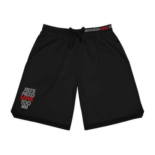 Refs Need Love Too Basketball Rib Shorts (Black Only) | With Pockets | For Rec Games | Refs Need Moisture Wicking shorts | For Sports officials | Gifts for Refs