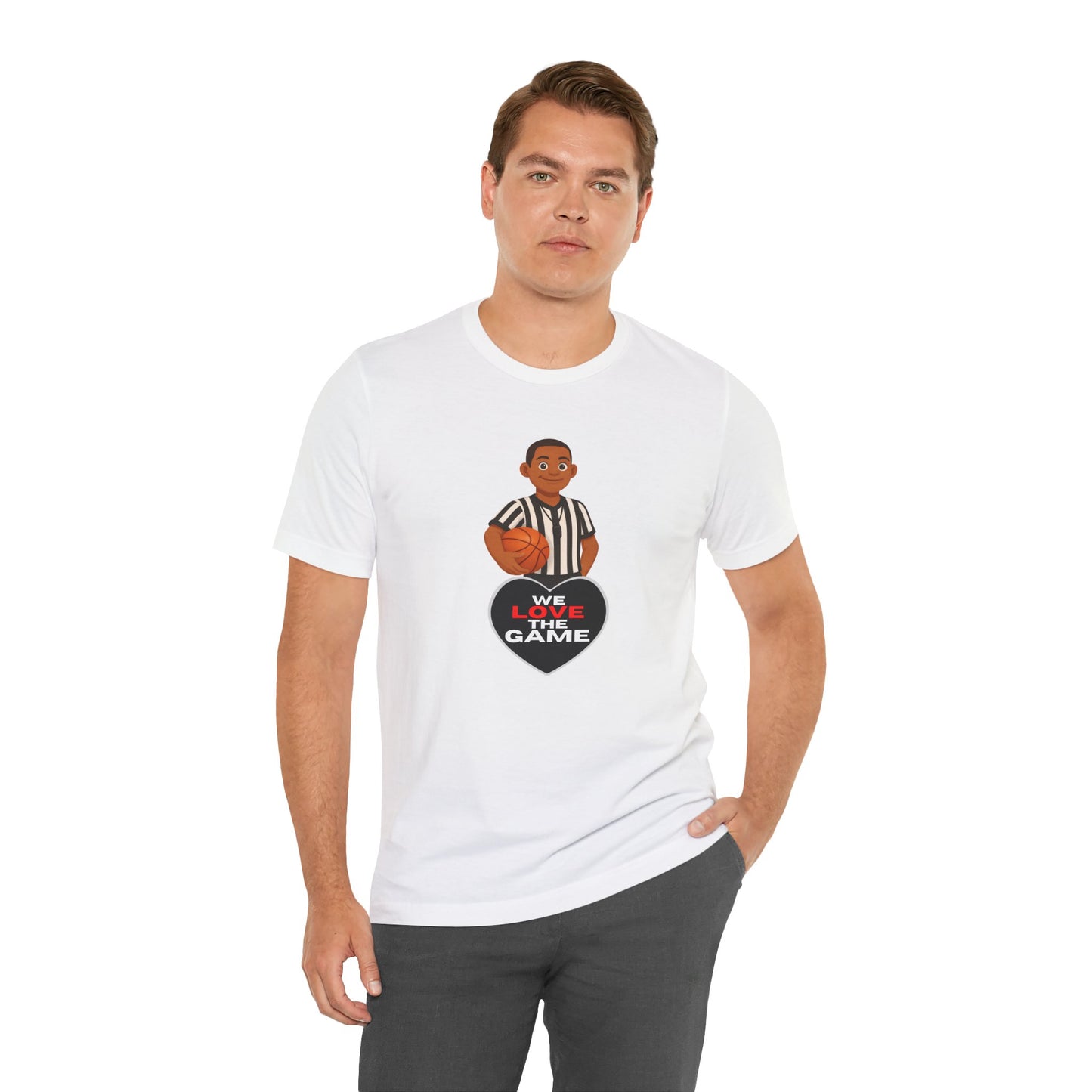 We Love the Game Referee Tee — Heart Logo Short Sleeve Shirt