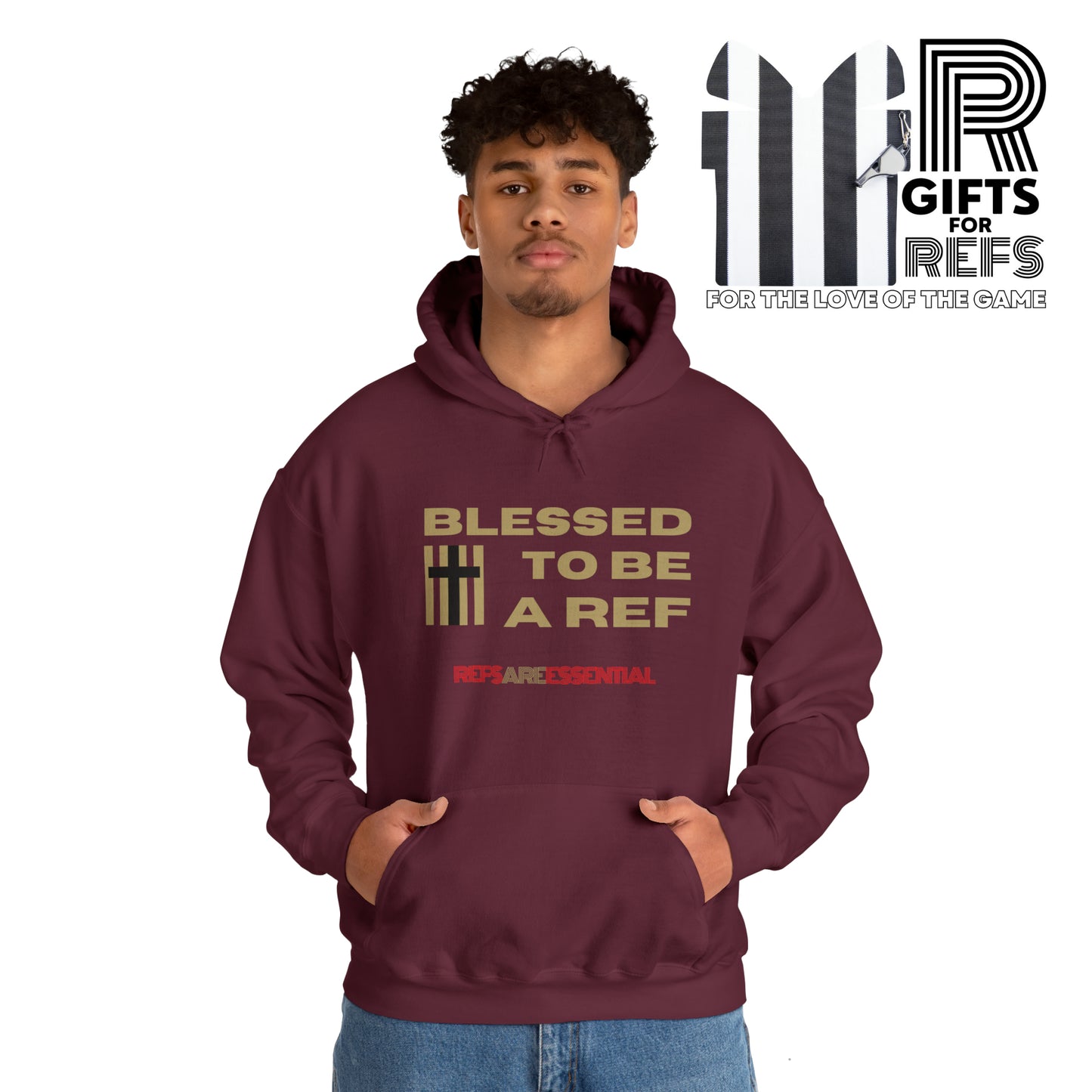 Blessed To Be A Ref Unisex Heavy Blend™ Hooded Sweatshirt | Ref Hoodie | For Referees | For Sports Officials