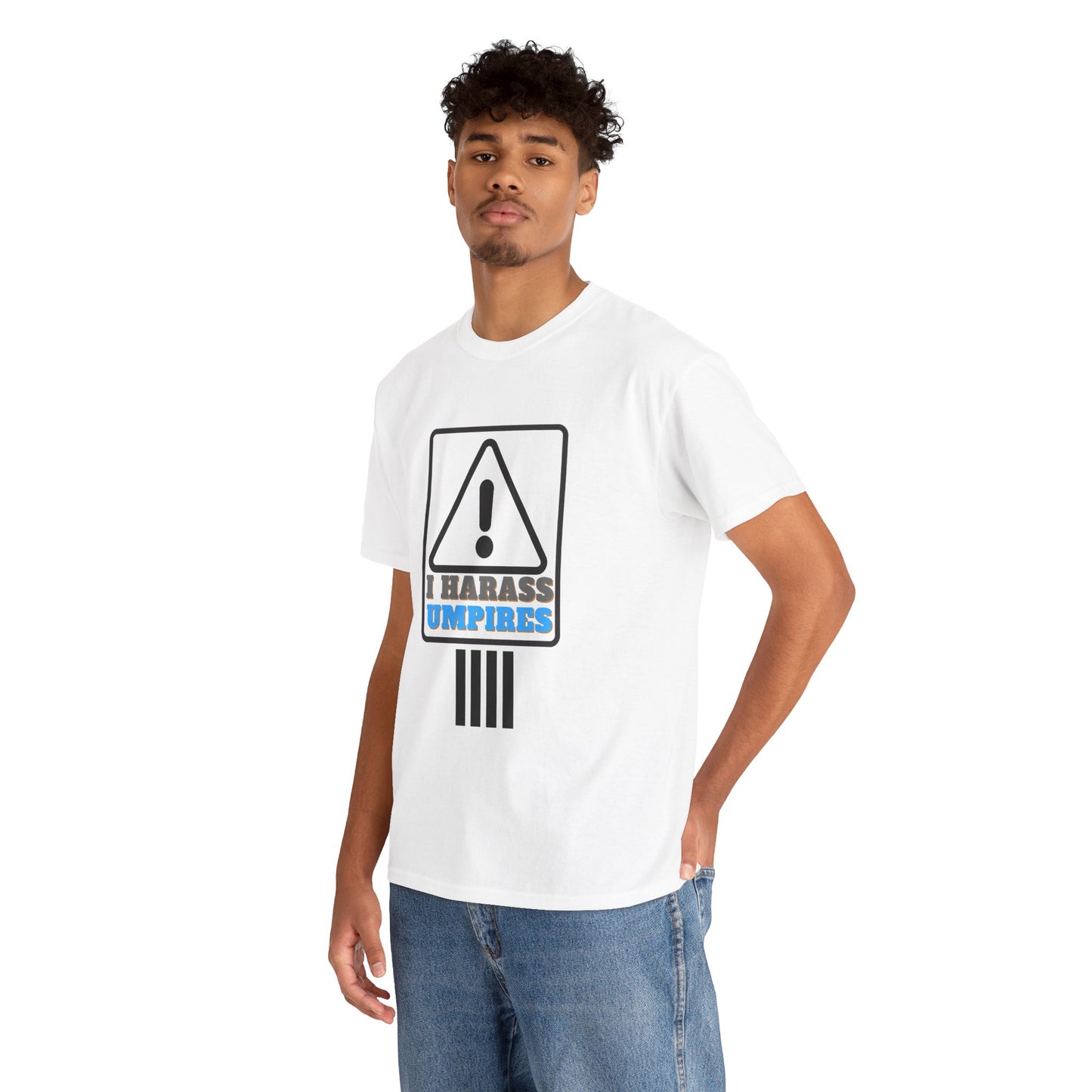 I Harass Umps | Heavy Cotton Tee | For the fans who don't like umpires | Screen printed | Five color options | Sizes S-5XL