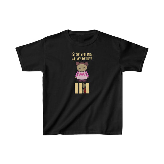 Stop yelling at my dad | Kids Heavy Cotton Tee | For the Daughter of the Ref | Screen print t-shirt | Gift for ref's family | Proud daughter