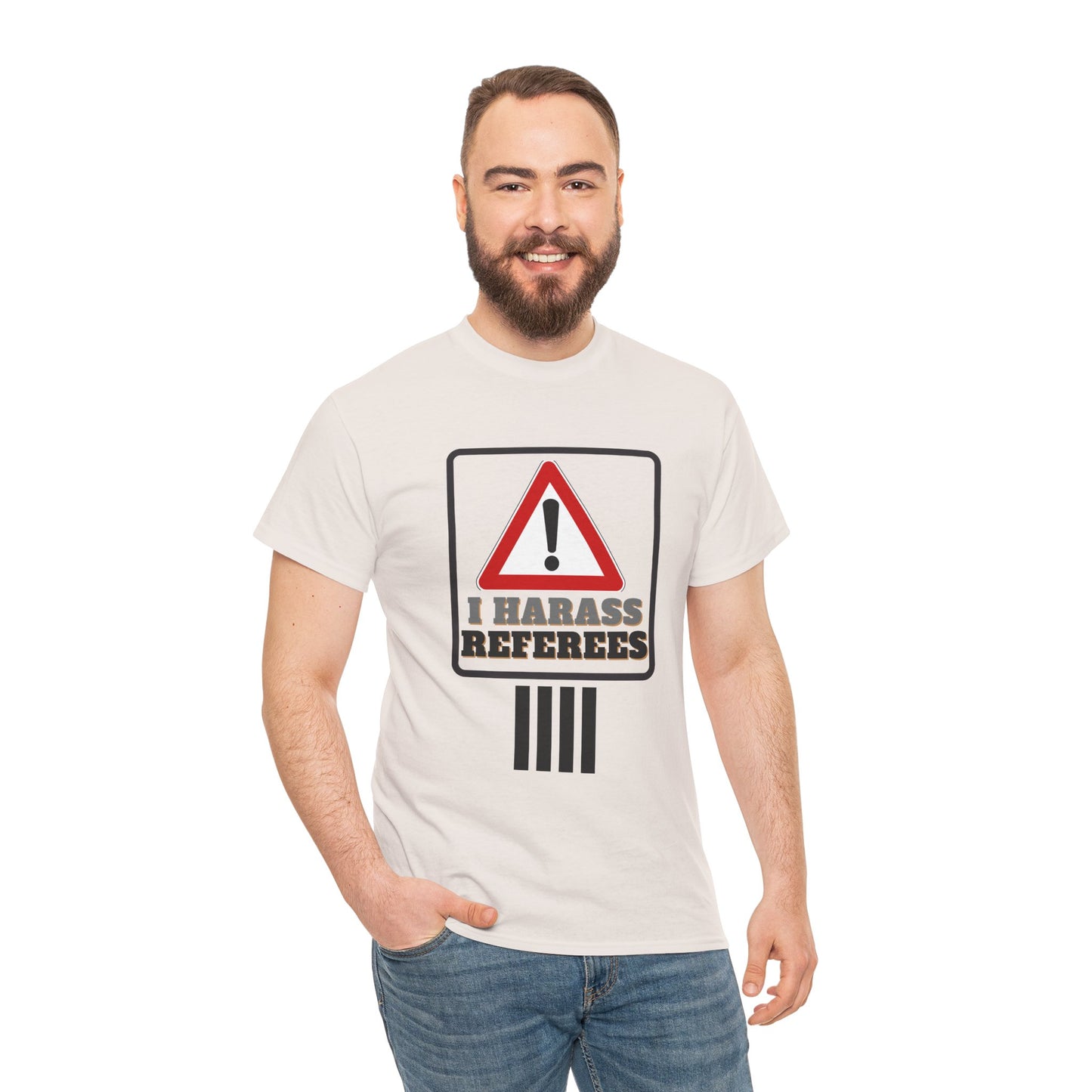 I Harass Refs | Heavy Cotton Tee | For the fans | Screen printed |  5 color options | Sizes S-5XL