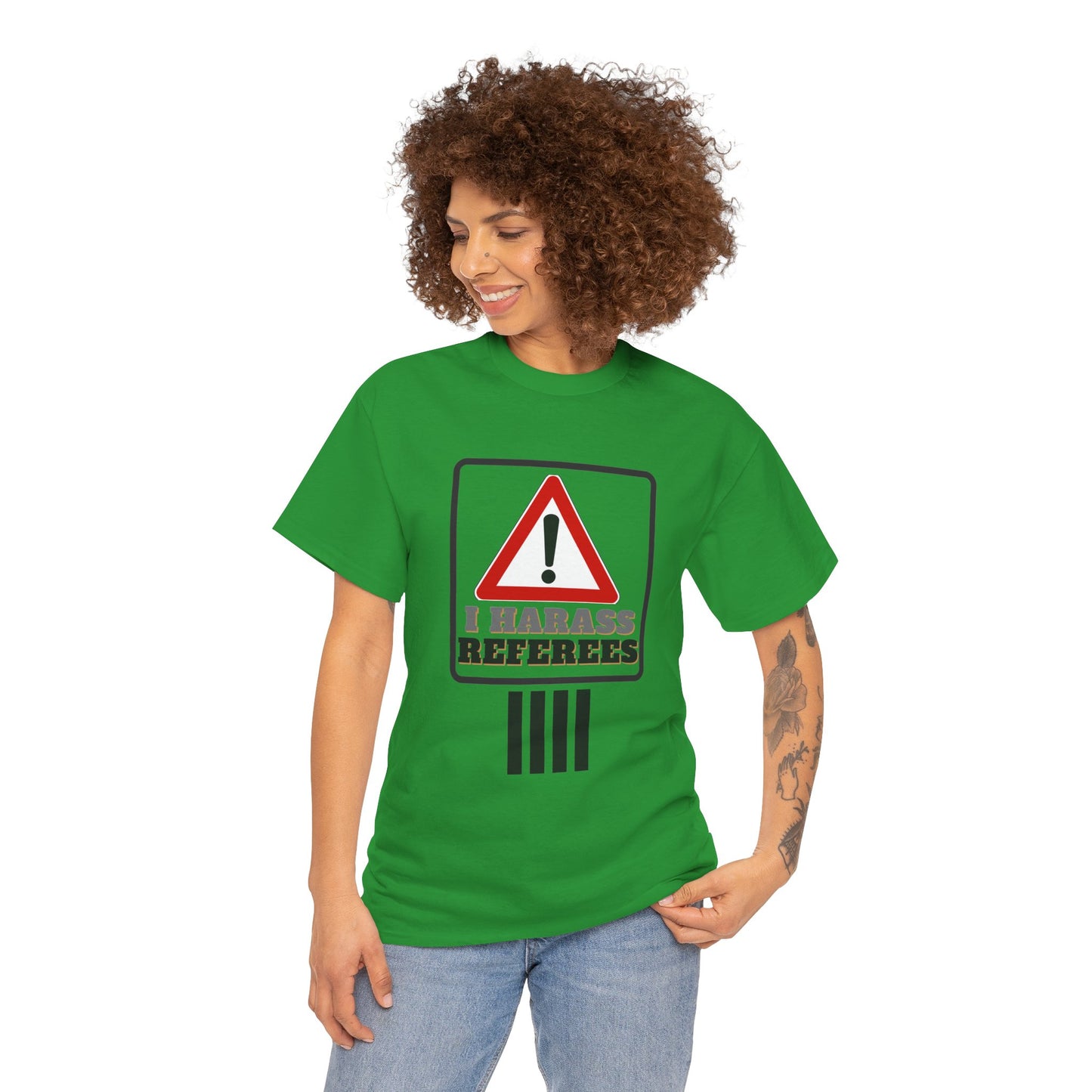 I Harass Refs | Heavy Cotton Tee | For the fans | Screen printed |  5 color options | Sizes S-5XL