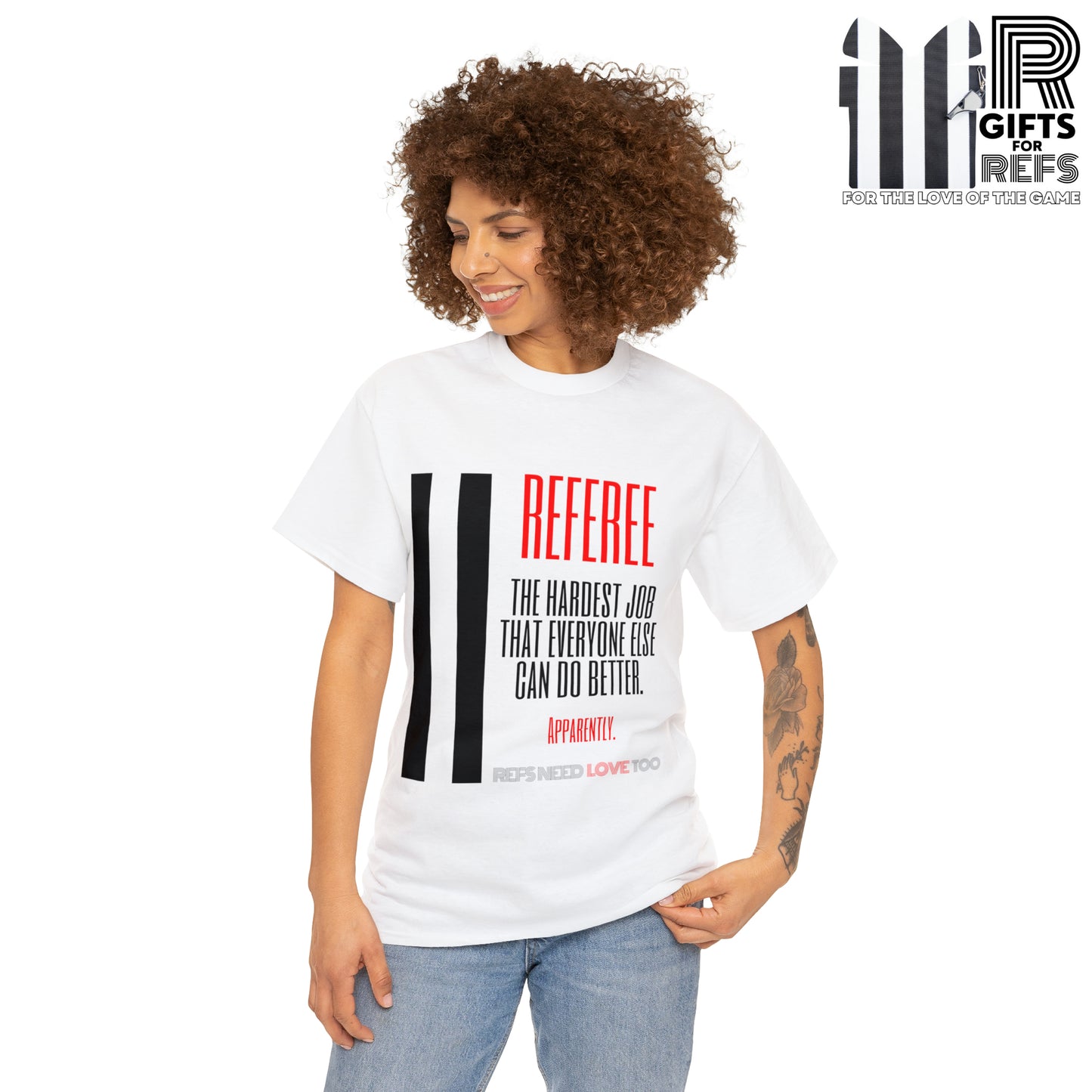 The Hardest Job Cotton Tee | Great Gift for Refs | Referee Gifts | For Sports Officials | For Umpires | Screen printed | Shirt for referees | Referee appreciation