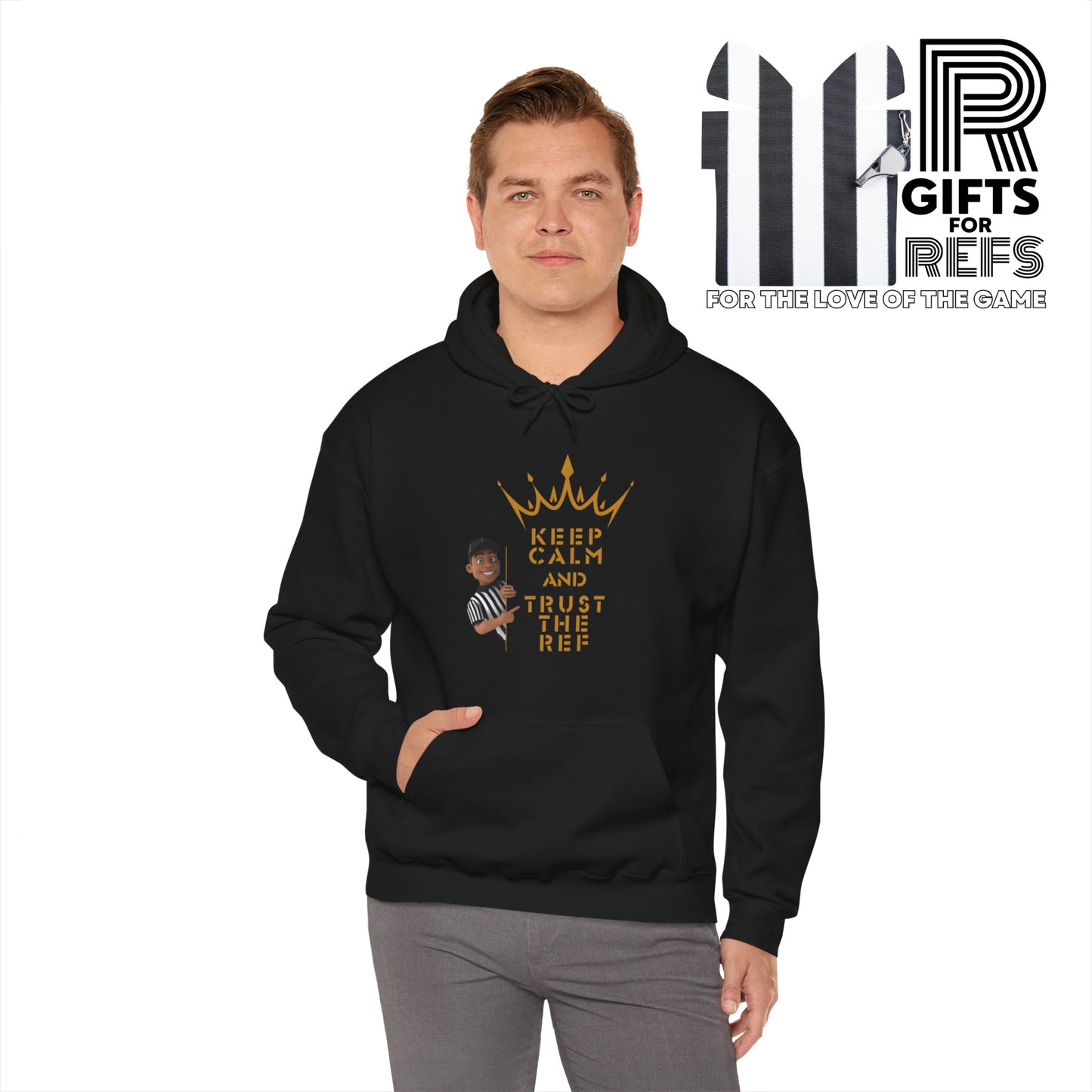 Trust The Ref Unisex Heavy Blend Hooded Sweatshirt | Great Gift for Referees | For Sports Officials