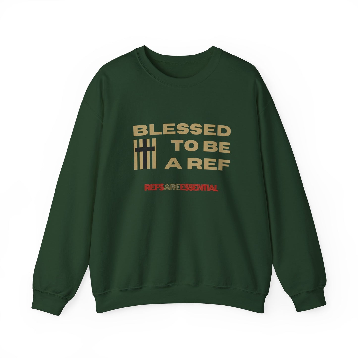 Blessed To Be A Ref Unisex Heavy Crewneck Sweatshirt | Great Gift For Referees | For Christian Sports Officials | Refs Are Essential Workers