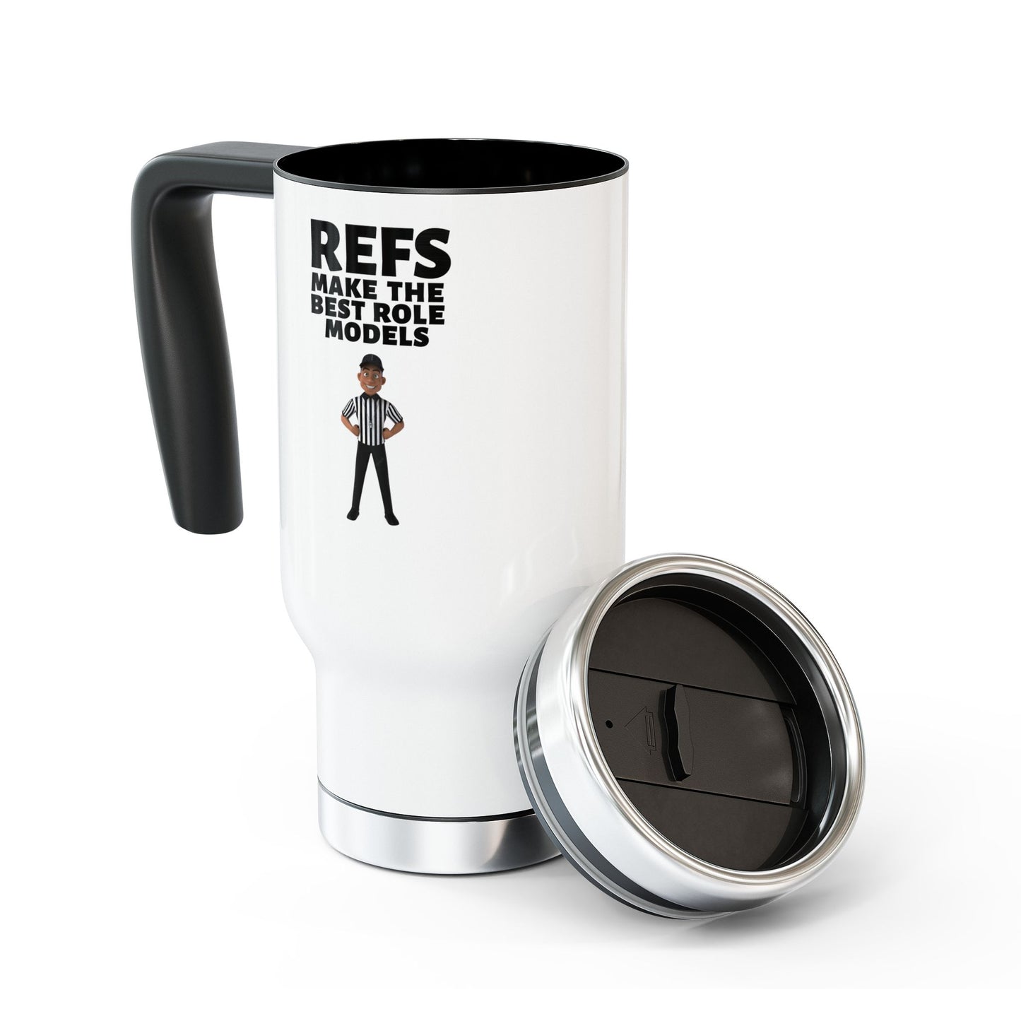 Ref Role Model Stainless Steel Travel Mug with Handle, 14oz