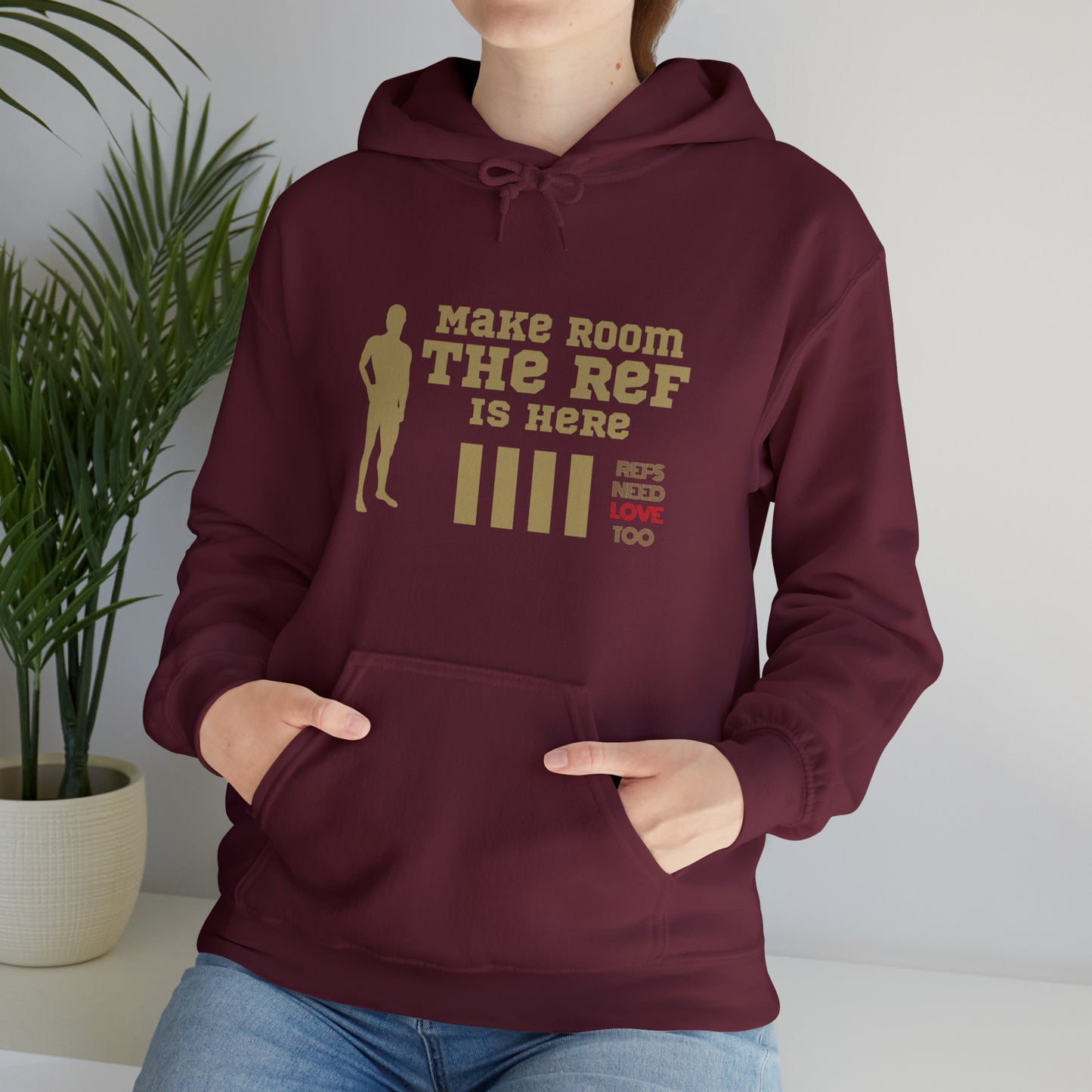 The Ref is Here Unisex Heavy Blend™ Hooded Sweatshirt | For referees | Great gifts for sports officials | Funny sweatshirt