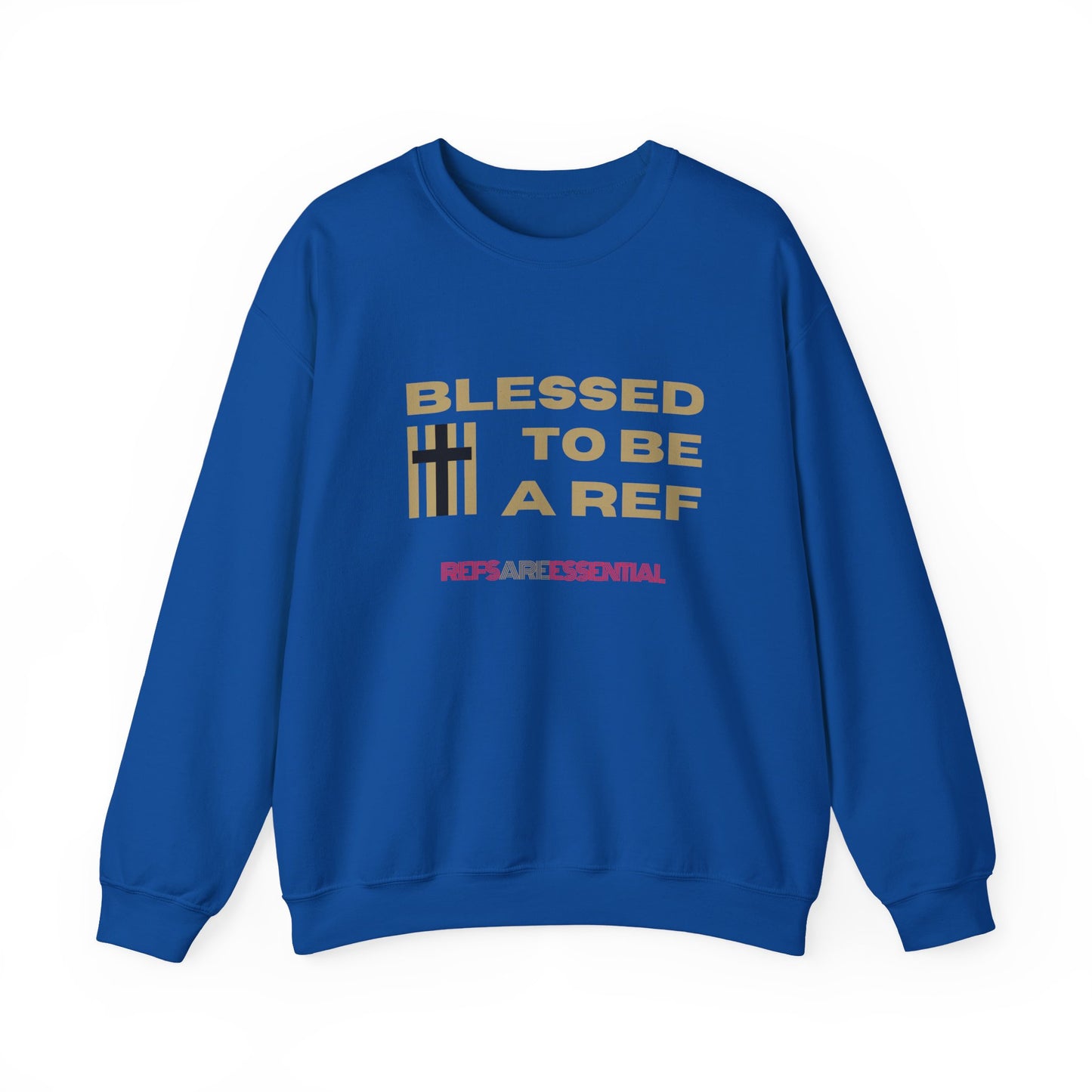 Blessed To Be A Ref Unisex Heavy Crewneck Sweatshirt | Great Gift For Referees | For Christian Sports Officials | Refs Are Essential Workers