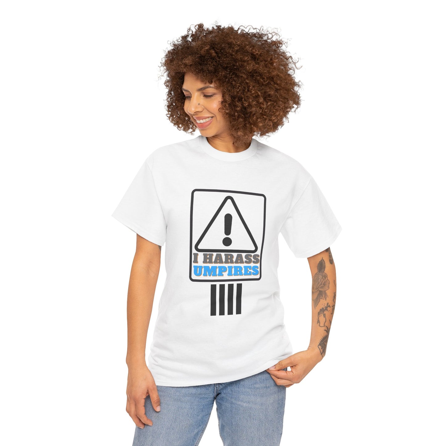 I Harass Umps | Heavy Cotton Tee | For the fans who don't like umpires | Screen printed | Five color options | Sizes S-5XL