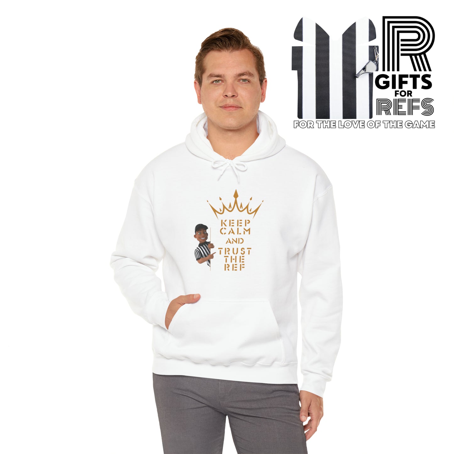 Trust The Ref Unisex Heavy Blend Hooded Sweatshirt | Great Gift for Referees | For Sports Officials