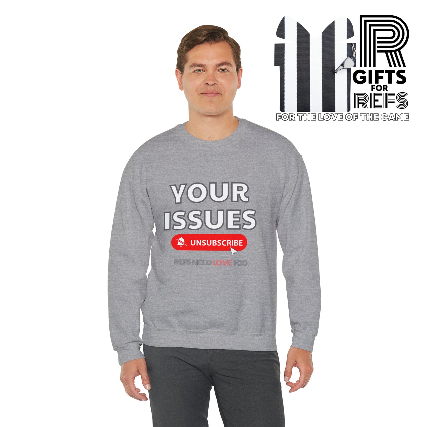 Unsubscribe to Your Issues Unisex Heavy Crewneck Sweatshirt | Gifts For Referees | For Sports officials