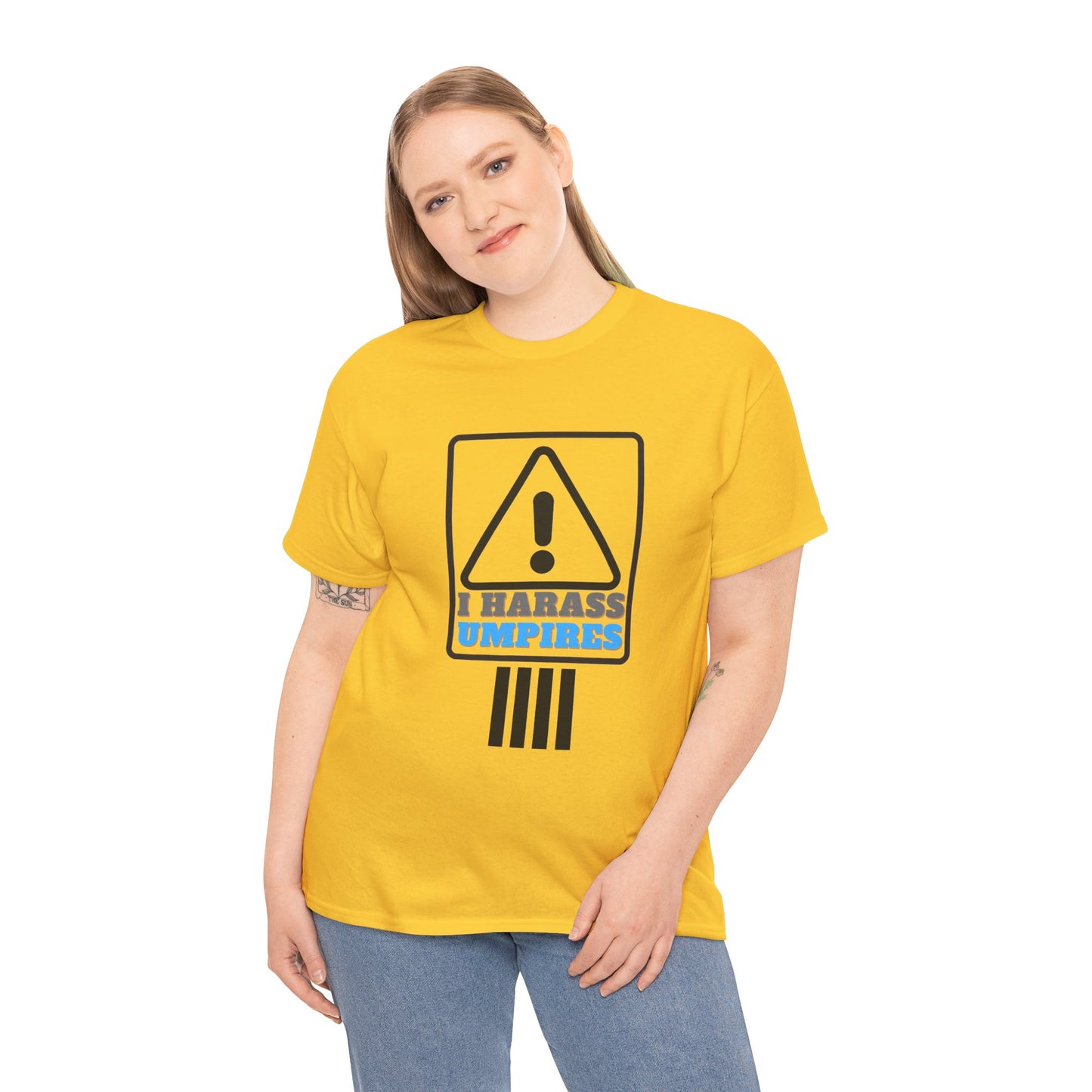 I Harass Umps | Heavy Cotton Tee | For the fans who don't like umpires | Screen printed | Five color options | Sizes S-5XL